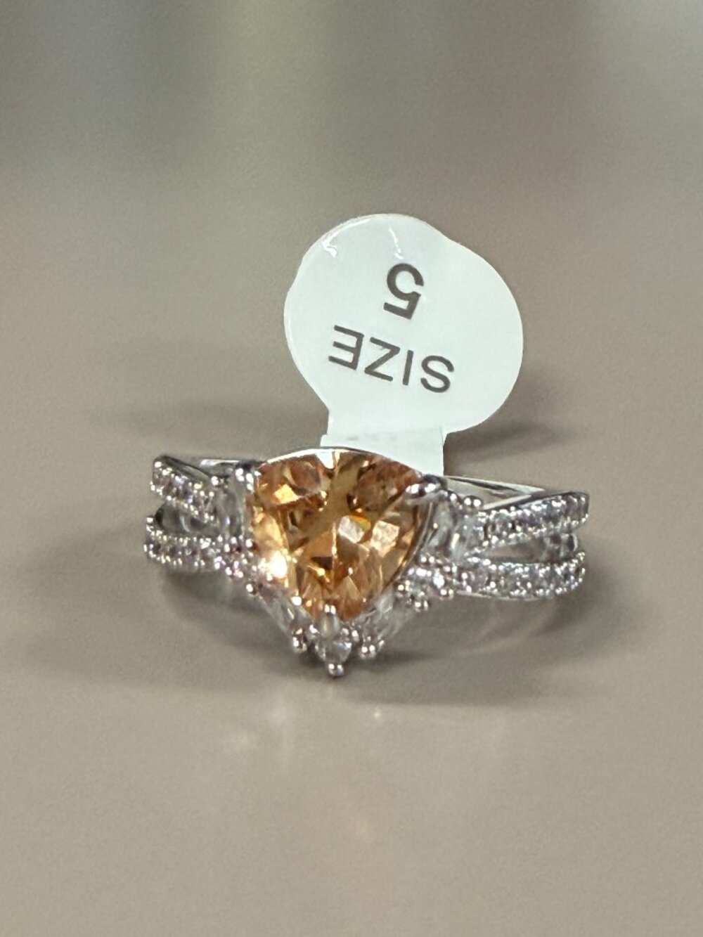 Bomb Party "Queen of Elegance" Topaz CZ Ring Sz 5